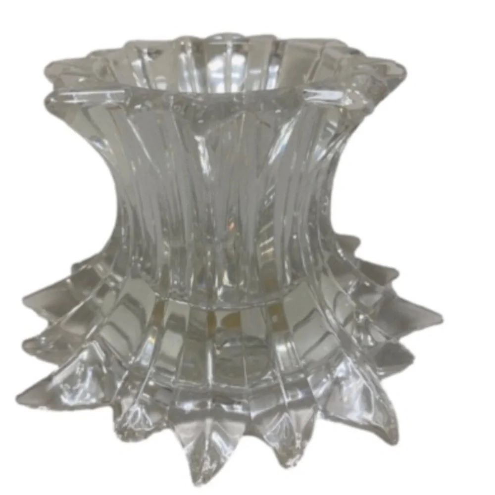 PartyLite Clear Scalloped Glass Accent Vase